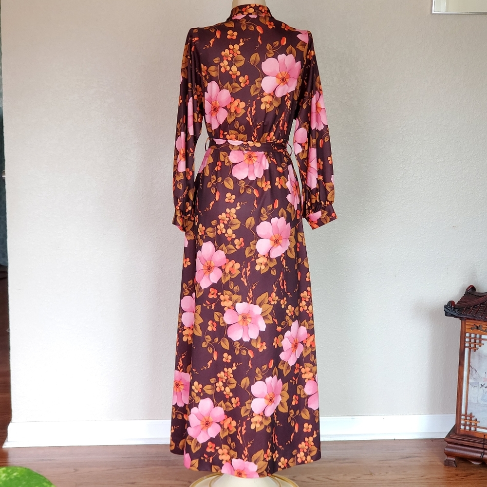 Vintage Bed Coat Robe w zip & waist tie - Picture 12 of 15
